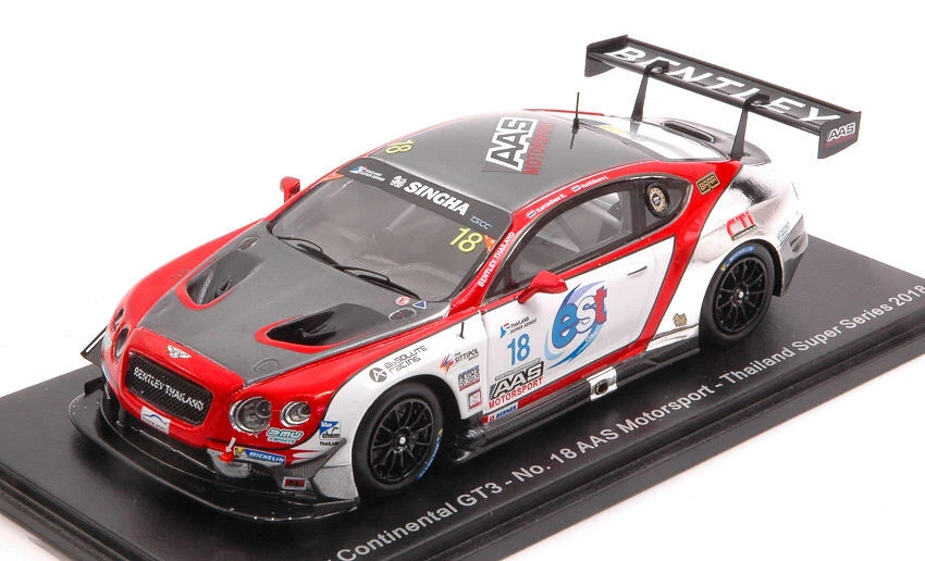 Spark Model BENTLEY CONTINENTAL GT3 N.18 THAILAND S.SERIES 2018 VUTTHIKORN-KANTA - Photo 1/1