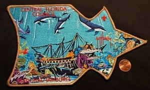 BSA CENTRAL FLORIDA COUNCIL OA 326 2021 JAMBOREE FISH JACKET PATCH GUY HARVEY - Picture 1 of 2