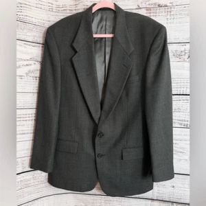 Vintage Givenchy Monsieur Blazer Mens Wool Houndstooth Gray Jacket Union Made - Picture 1 of 15