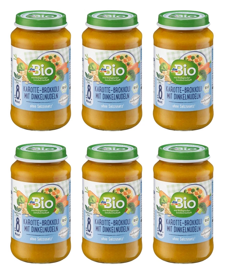 6 x 220g | dmBio Menü Karotte-Brokkoli mit Dinkelnudeln ab dem 8.Monat, Demeter - Bild 1 von 1