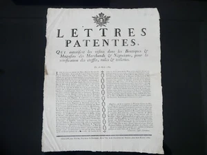 Lettres patentes - Louis XVI - Etoffes, toiles et toileries - Manuscrit - Foto 1 di 4