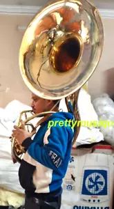 SOUSAPHONE 22"BELL OF PURE BRASS GOLDEN +CASE+FREE FAST SHIP (DELIVERY 3 WEEKS) - Bild 1 von 20