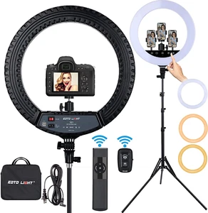 Upgraded 18 Inch LED Ring Light with Tripod Stand, Selfie Ring Light with Touch  - Picture 1 of 12