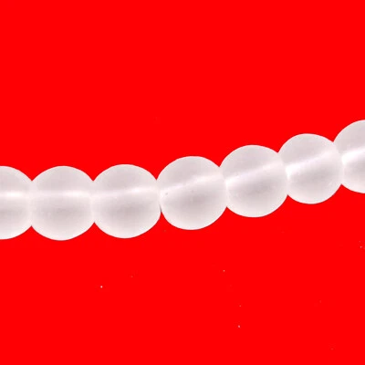 Glasperlen frost rund ca. 4 mm milchig weiß ca. 200 Perlen Spacer nenad-design - Bild 1 von 4