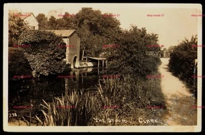CLARE The Stour Suffolk alte Echtfoto Postkarte Wassermühle Brücke - Bild 1 von 2