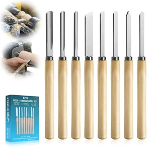 8 Pcs Wood Lathe Tools, Wood Chisel Sets, Suitable For Wood Working Tools, Wh... - Picture 1 of 6