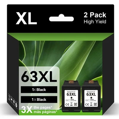 63 XL Ink Cartridges for HP 63 Envy 4516 4520 4522 OfficeJet 3830 4650 5255 Lot - Image 1 of 4