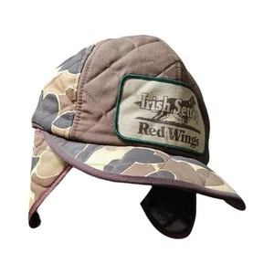 Vintage Red Wings Irish Setter Camo Hat Cap Insulated Ear Flap Size M - Picture 1 of 9