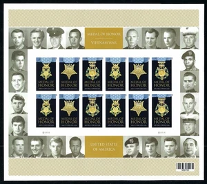 US 4988b MEDAL OF HONOR IMPERFORATE PANE OF 12 FROM PRESS SHEET MNH VF-XF - Picture 1 of 2