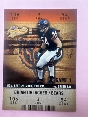 2003 Fleer Authentix Football - BRIAN URLACHER #23 - Chicago Bears - Image 1 of 2