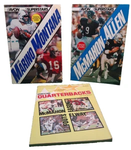 NFL football book 1980s PB lot 3 QB Marino Montana McMahon Allen Avon Superstars - Picture 1 of 4