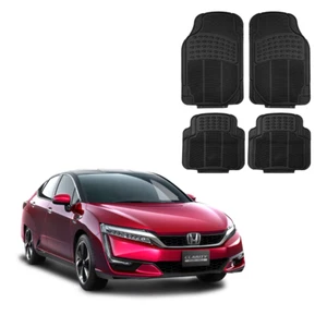 FIT FOR ALL HONDA CAR- FLOOR MAT 4PCS FRONT & REAR BLACK RUBBER HEAVY DUTY - Picture 1 of 7