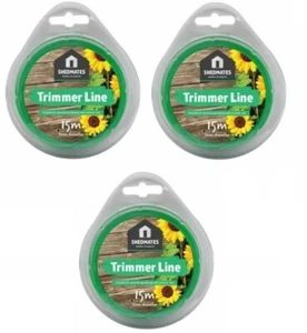 3x Línea de recortadora Shedmates 15m verde 2 mm de diámetro - Imagen 1 de 1