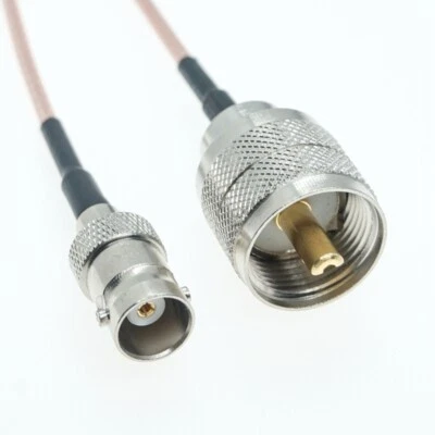 RG316 UHF PL259 Male Plug to BNC Female jack Connector RF Jumper pigtail Cable - Image 1 of 4