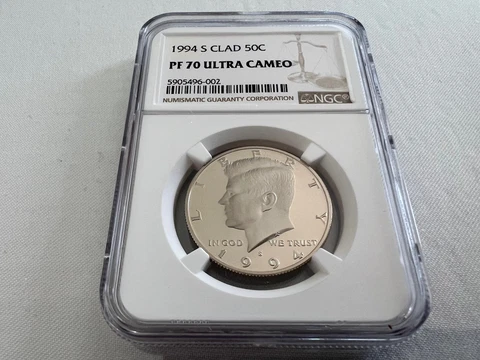 1994-S CLAD KENNEDY HALF DOLLAR  NGC PF70 ULTRA CAMEO BROWN LABEL "TOP POP" Cover