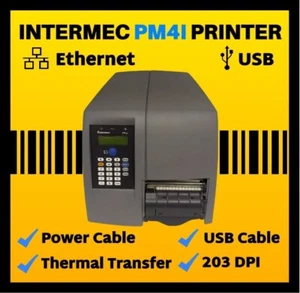 Intermec PM4i Printer, USB & Ethernet, PM4D010000005120, w/ USB & Power Cables!⭐ - Bild 1 von 7