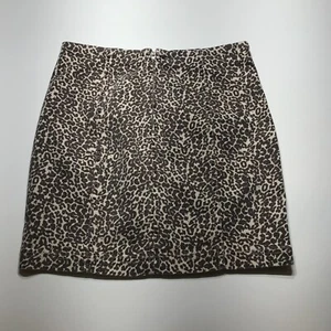 Free People Skirt Womens Size 8 Animal Print Brown Mini Pencil Denim Stretchable - Picture 1 of 13