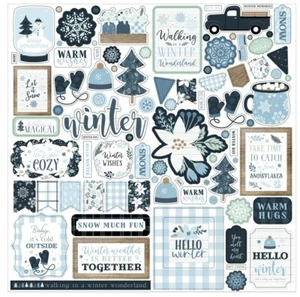 (1) 12x12 Hojas Echo Park Papel INVIERNO Álbum de recortes Elemento Pegatinas - Imagen 1 de 1