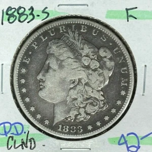 1883-S MORGAN SILVER DOLLAR ~ FINE ~ CLEANED ~DING AND DENT COIN~ REF# D/D - Picture 1 of 2