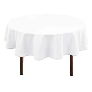 hiasan white round tablecloth 60 inch waterproof stain 60 round - Picture 1 of 6