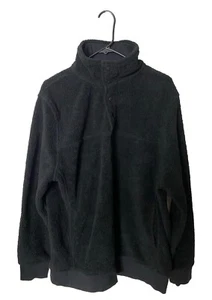 Jachs Men's Cabin Sherpa Fleece Pullover Sweatshirt 1/4 Outdoor Hiking Black L - Picture 1 of 12