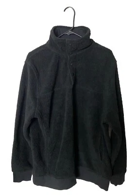 Jachs Men's Cabin Sherpa Fleece Pullover Sweatshirt 1/4 Outdoor Hiking Black L - Image 1 of 4