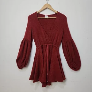 Princess Polly Dress Womens 6 Red Knit A Line Long sleeve - Picture 1 of 10