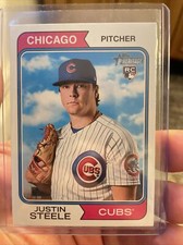 2023 Topps Heritage Justin Steele Rookie RC Chicago Cubs #63 Card ⚾️