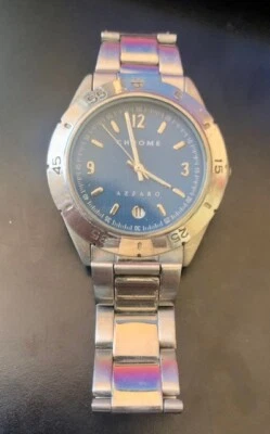 Коллекционные часы Chrome Azzaro Paris серебристый хромированный корпус / синий циферблат - Изображение 1 из 3