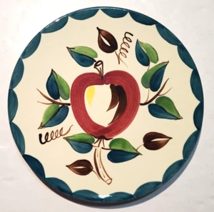 Vintage Purinton Slip Ware Apple Print Serving Plate Platter (12 Inch) - Picture 1 of 2