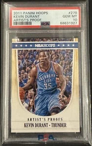2011/12 Panini Hoops Kevin Durant Artists Proofs PSA 10 GEM MINT POP 2 ROCKETS - Bild 1 von 2