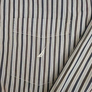 Nautica 80's Two-Ply Cotton Button Up Shirt Men's L Long Sleeve Yellow Striped - Picture 1 of 3