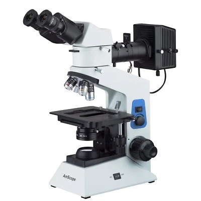 Amscope 40X-500X Binocular Dual-Illumination Upright Metallurgical Microscope - Image 1 of 4