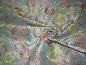 5 YDS~FAUX SILK MODERN EMBROIDERED SUZANI~DRAPERY UPHOLSTERY FABRIC FOR LESS~