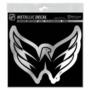 WASHINGTON CAPITALS DIE-CUT METALLIC CHROME DECAL 6"X6" FOR WINDOWS HIGH QUALITY - Picture 1 of 1