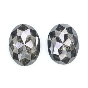 0.54 CT Natural Loose Oval Pair Diamond 4.80 MM Salt And Pepper Diamond LQ2448 - Picture 1 of 8