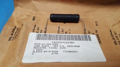 Resistor, Wire wound, RW56VR68, 0.680 ohms, 10%, RCL, 5905-00-952-2984 - Image 1 of 3