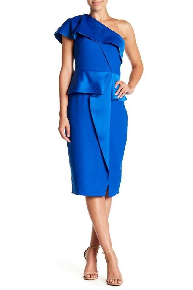 Vestido Ted Baker Pana Mujer Un Hombro Peplum Vaina Azul Real Talla 1 = 4 Foto 1 de 4