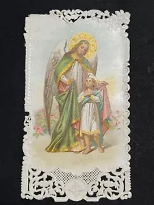 holly card santino merlettato canivet "ANGEL DE LA GUARDA" - Foto 1 di 2