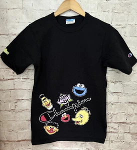 Camisa Champion X Sesame Street para Hombres *XS Negra Elmo Big Bird Cookie Monster - Imagen 1 de 6