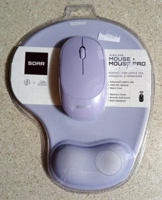 BRAND NEW - SOAR Mouse & Mouse Pad Lavender Purple - Image 1 of 4