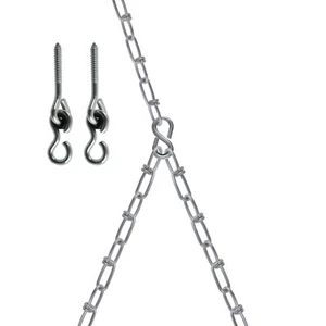 Assembled Porch Swing Hanging Chain Kit, Ceiling Hooks, Bright Galvanized - Picture 1 of 10