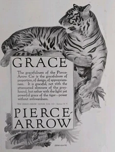 1917 Pierce Arrow Motor Car Buffalo NY Grace Tiger Original advertisement - Picture 1 of 5