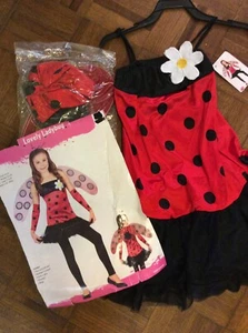 Cute LadyBug Girls M 8-10 Kids Halloween Play Costume Outfit New - Picture 1 of 5