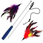 Cat Wand Toy - Irresistible Cat Flirt Pole - Ultimate Feather Teaser for Indo...