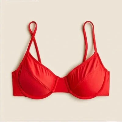 Anne Cole Collection Underwire Bikini Top Womens 8 Red Spice Retro Made in USA - Image 1 of 4