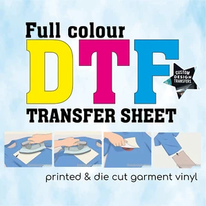 Full-colour DTF Transfer sheet | DIY Heat Transfer Garments Vinyl | A3 A4 Print - Picture 1 of 2