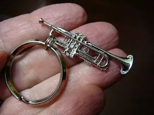 (M209-D) Bach TRUMPET KEY CHAIN ring keys silver-nickel JEWELRY I love music - Picture 1 of 1