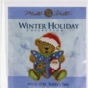 Winter Wonderland Beaded Cross Stitch Ornament Kit - Teddy's Tale 2020 Holiday E - Picture 1 of 7