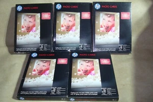 HP Photo Card 5 Packs Of 10 (5”X7”) Glossy Photo Paper/Envelopes NEW - Picture 1 of 4